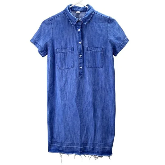 Old Navy | Dresses | Old Navy Chambray Dress Raw Hem Size Xs Women Pullover Short Sleeve Pockets | Poshmark Old Navy | Dresses | Old Navy Chambray Dress Raw Hem Size Xs Women Pullover Short Sleeve Pockets | Poshmark